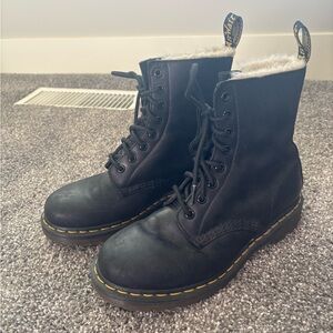 Dr. Martens Black Boots with Yellow Stitching